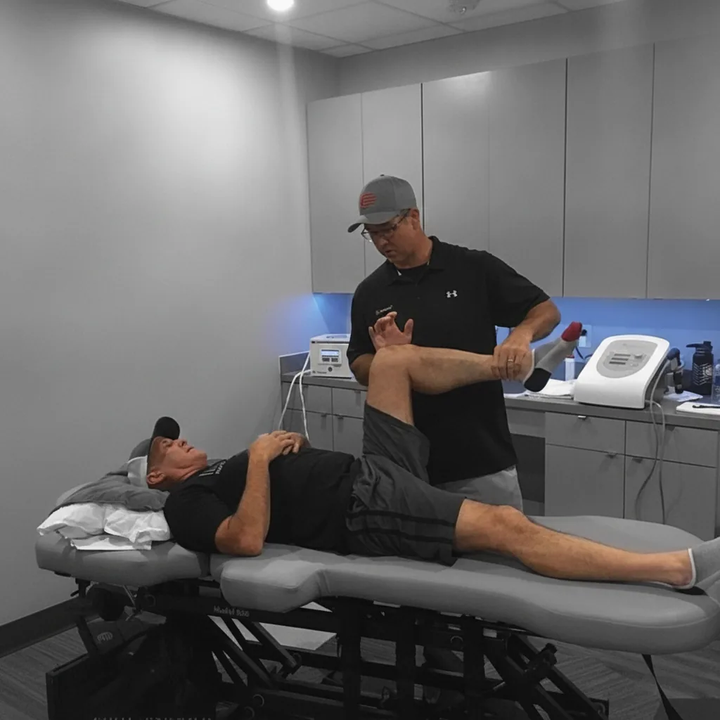 An Electrons Plus practitioner guiding a patient session